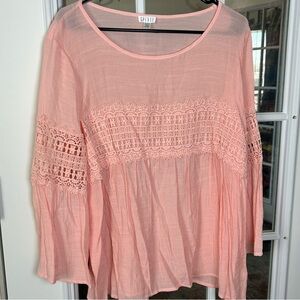 Spense Women's‎ Blush Lace Accent Blouse Size XL